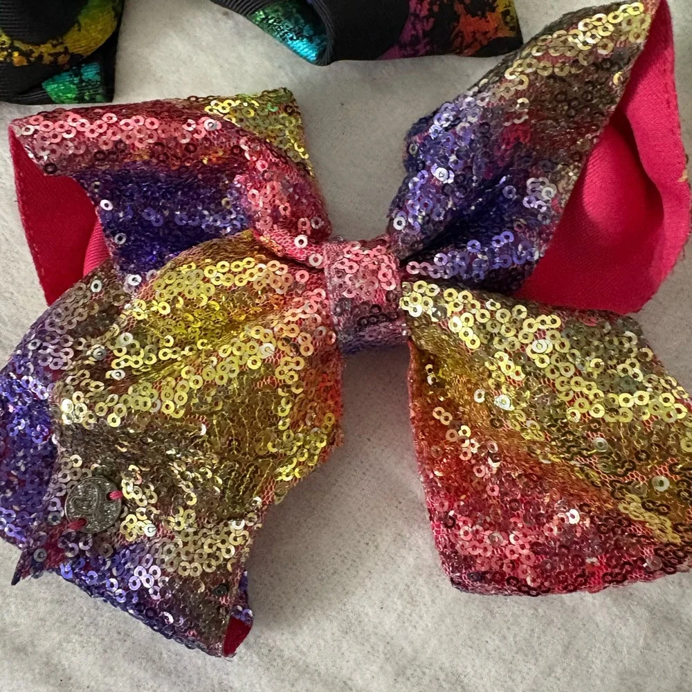 Bundle of 5 Large Size Jojo Siwa Colorful Kids Hair Bows